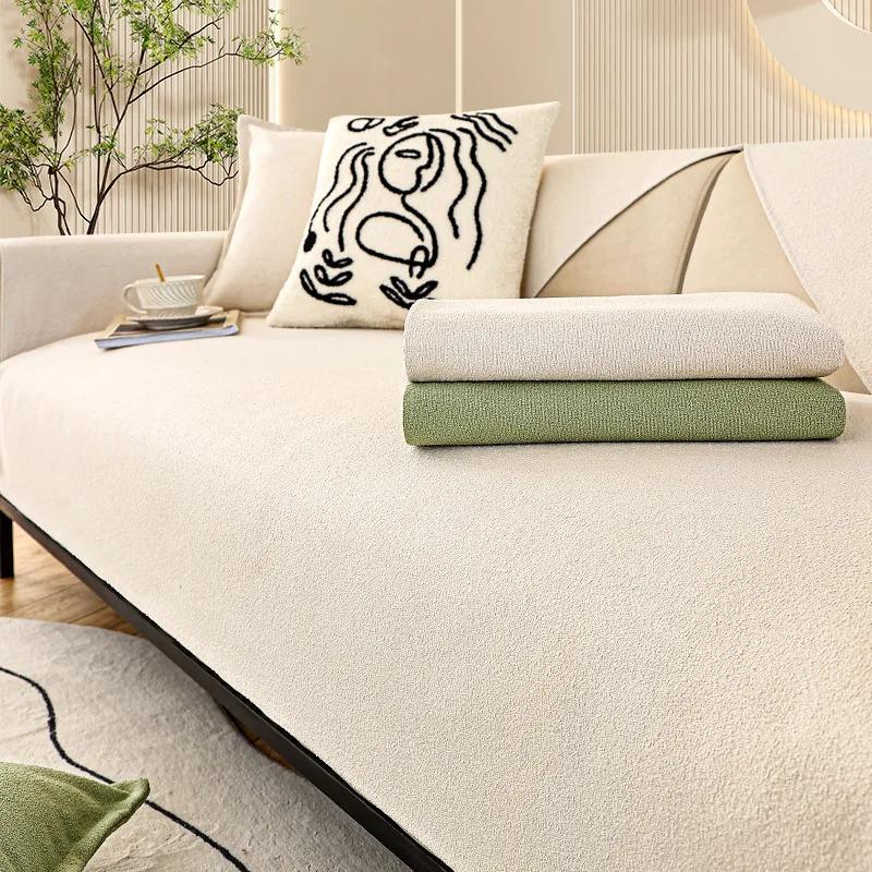 

Тедди бархат Универсальный для всех сезонов Полотенце для дивана Не требует стирки Деликатный переплет Чехол на диван краткий водонепроницаемый вентилируемый Диванная подушка 70x70cm