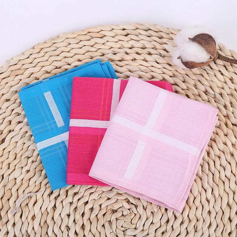 

3 шт. 43x43 см Женские полотенца в полоску Мягкий хлопок Классический квадратный платок Карманный платок для костюма Полотенце для пота