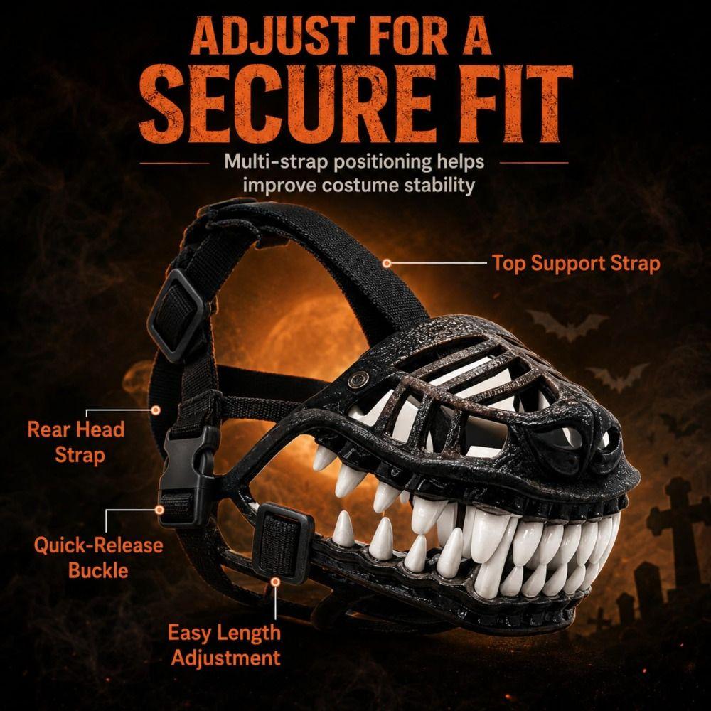 Lifelike Scary Dog Muzzle Flexible Dog Muzzle Spooky Teeth Dogs Mask Photo Shoot Haunted House