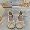 Gentle Design Single Shoes Women's Summer New Pearl Shallow Mouth Cloth Doudou Shoes Versatile Flat Princess Shoes