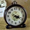 Alarm Clock Retro Clock Metal Table Style Silent Bedside Stylish Clock Living Room Bedroom European Simple Table Clock