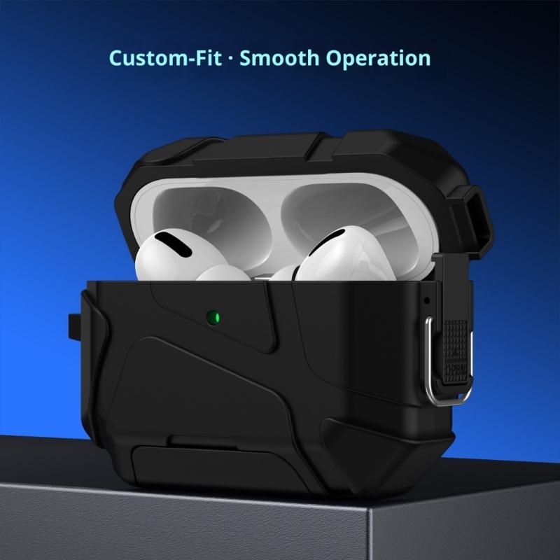 Secure Lock Protective Earphone Case Phone Stand 2 in 1 Design For Pods Pro3 With LED Charging Light