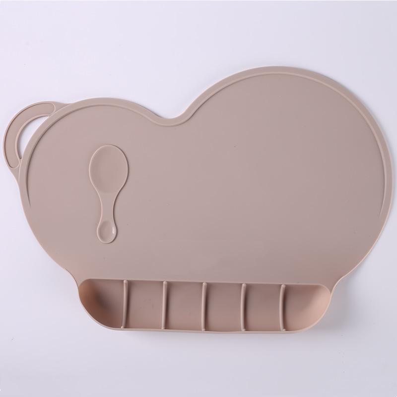 Non-Toxic Silicone One-Piece Placemat Cloudy With Pocket Baby Silicone Dinner Plate Suction Bowl Children'S Tableware