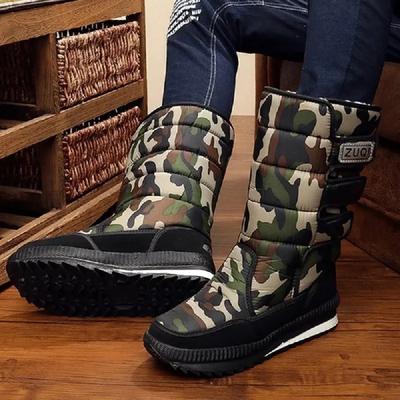 Men's Snow Boots Mid-calf Snow Boot Plush Warm Cotton Boots for Men Outdoor Non-slip Platform Boots Winter Couples Boot