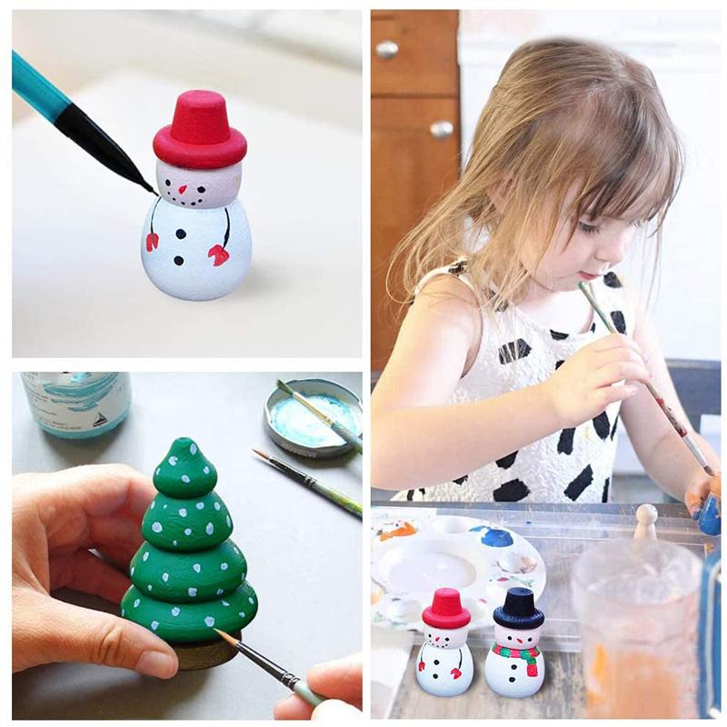 5Pcs Christmas Peg Dolls Unpainted Montessori Wooden Educational Toys For Kids Party Favors Goodie Bags Stuffers Xmas Gift