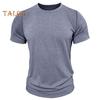 Men's Round Neck T-shirt Cotton Solid Color Short Sleeve Basic Tee Pullover Casual Tee Shirt for Sports Gym Travel Daily Wear