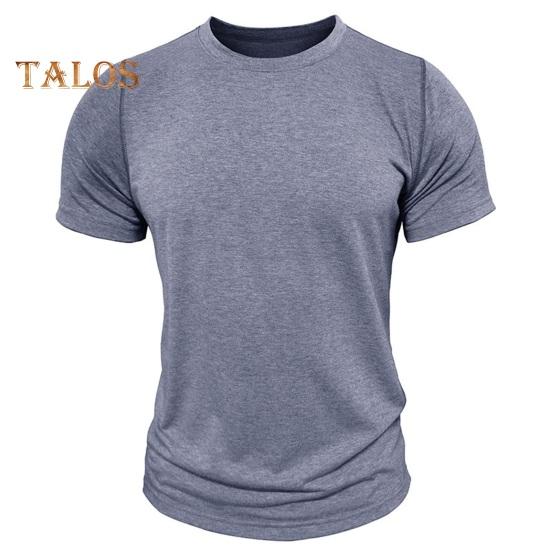 Men's Round Neck T-shirt Cotton Solid Color Short Sleeve Basic Tee Pullover Casual Tee Shirt for Sports Gym Travel Daily Wear