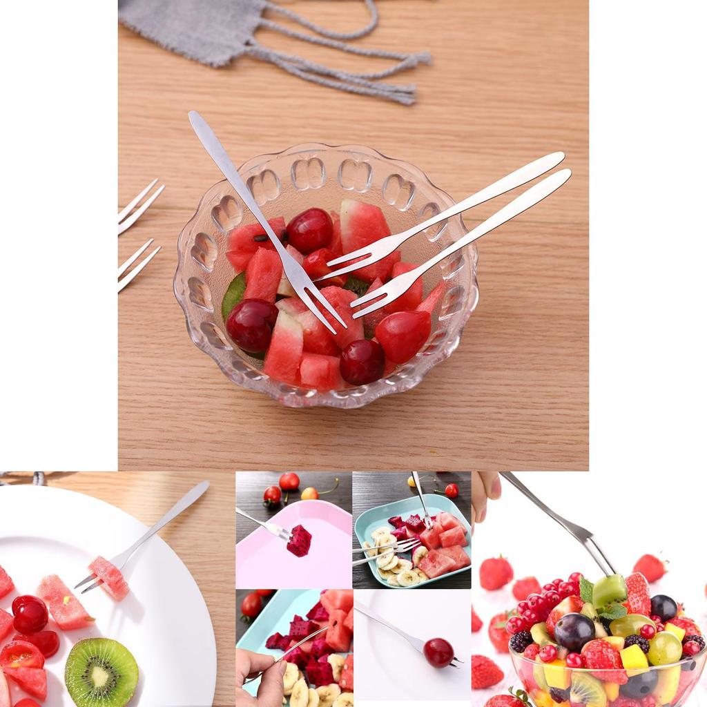 Stylish Stainless Steel West Tableware Fruit Forks Small And Safe For Fruit And Cake Eating