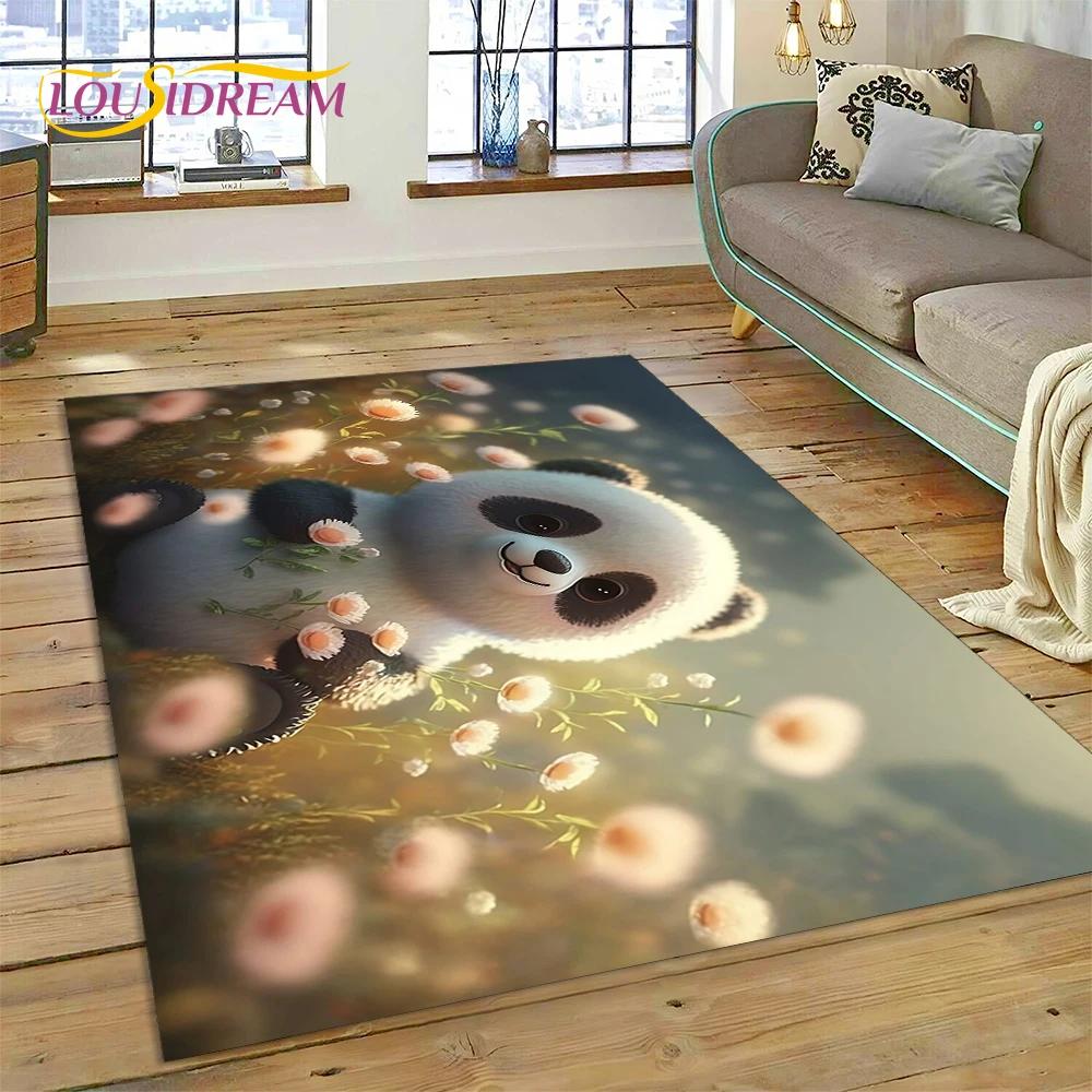 Cartoon Cute Panda Dream Animal 3D Rug Carpet for Living Room Bedroom Decor,Floor Mat Non-slip Decoration for Sofa Doormat Gift