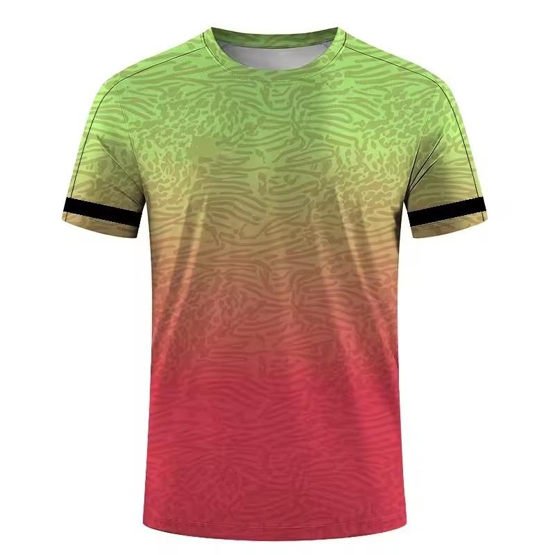 Tricou de exterior pentru bărbați cu uscare rapidă, cu imprimeu 3D, costum de antrenament pentru tenis, tricou de vară lejer și confortabil cu gât rotund pentru bărbați