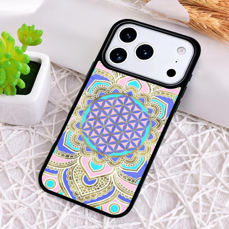 Flower Of Life In Lotus Pastel Golds Phone Case for iPhone 17 Air 16 15 11 12 14 13 Pro Max Shockproof Cover