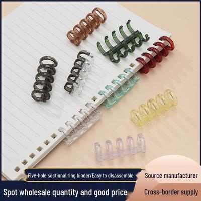 Fünf-Loch Abnehmbarer Plastik-Schnappringordner Buchhülle