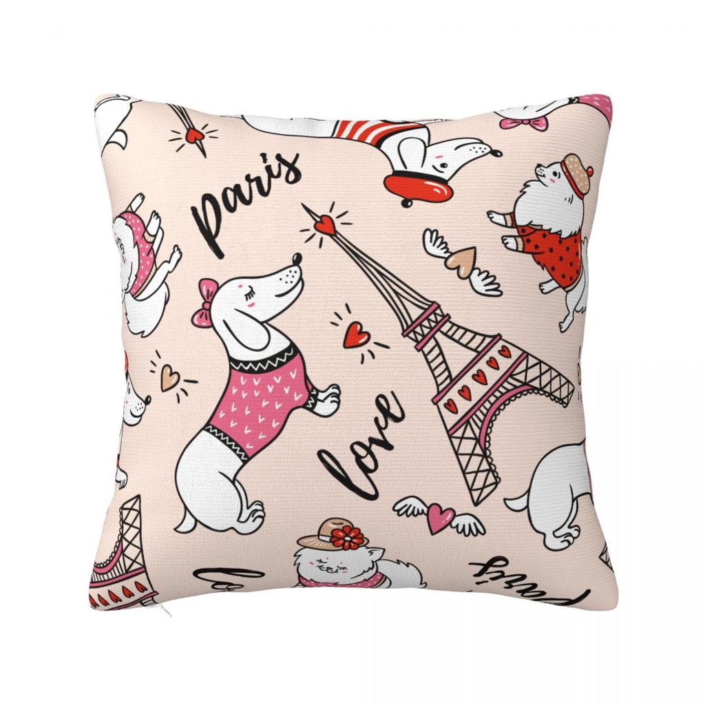 Cute Dachshunds Puppy Pillowcase Polyester Cushion Cover Gift Gift for Animal Dog Lover Throw Pillow Case Cover Seater