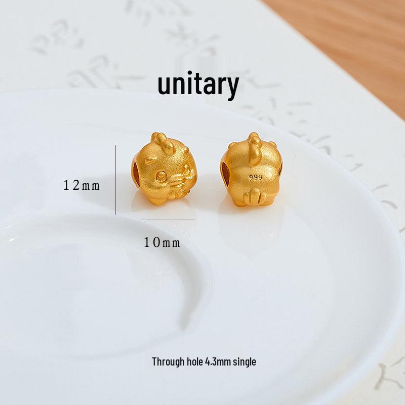 

Набор для изготовления браслета из позолоченных бусин с зодиакальными знаками Вьетнама и красной нити - Спейсеры с большим отверстием и подвески