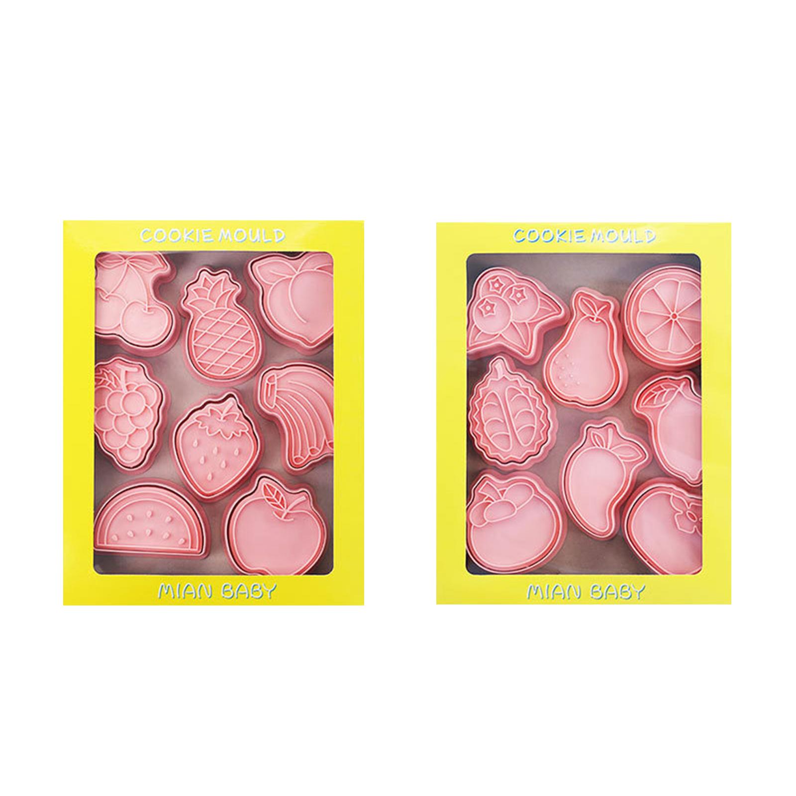 16Pcs/set Cartoon Fruits Cookie Cutters Cartoon Pressable Biscuits Mold Cookie Stamper Kitchen Baking Pastry Mold 1