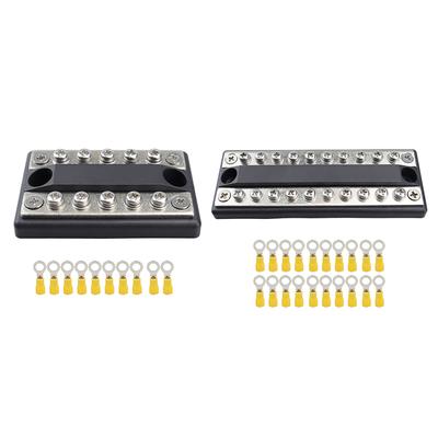 10-way 20-way Busbar Terminal Block 12-48V Power Distribution Block 100A Bus Bar Box M4 for Truck Boat Car Camper RV