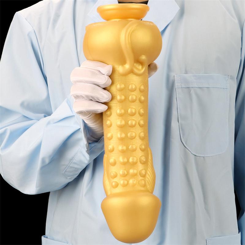 Stor skallet overdimensjonert gull silikon analplugg myk formet anus anal ekspansjon overdimensjonert tykk dildo masturbator