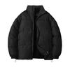 Mens Thickened Warm Stand Collar Coat Mens Fashion Solid Color Coat
