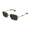 Gucci Web Logo Rectangular Sunglasses Men Sunglasses Gold GG1495S001
