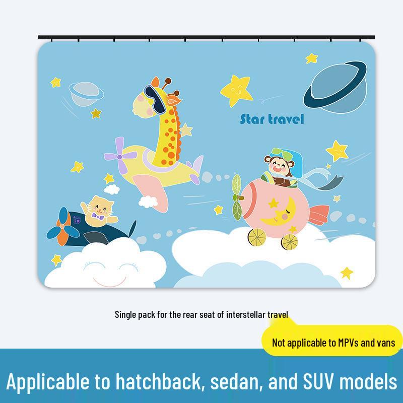 Car Rear Seat Cartoon Sunshade Curtain - Baby Sun Protection & Heat Insulation