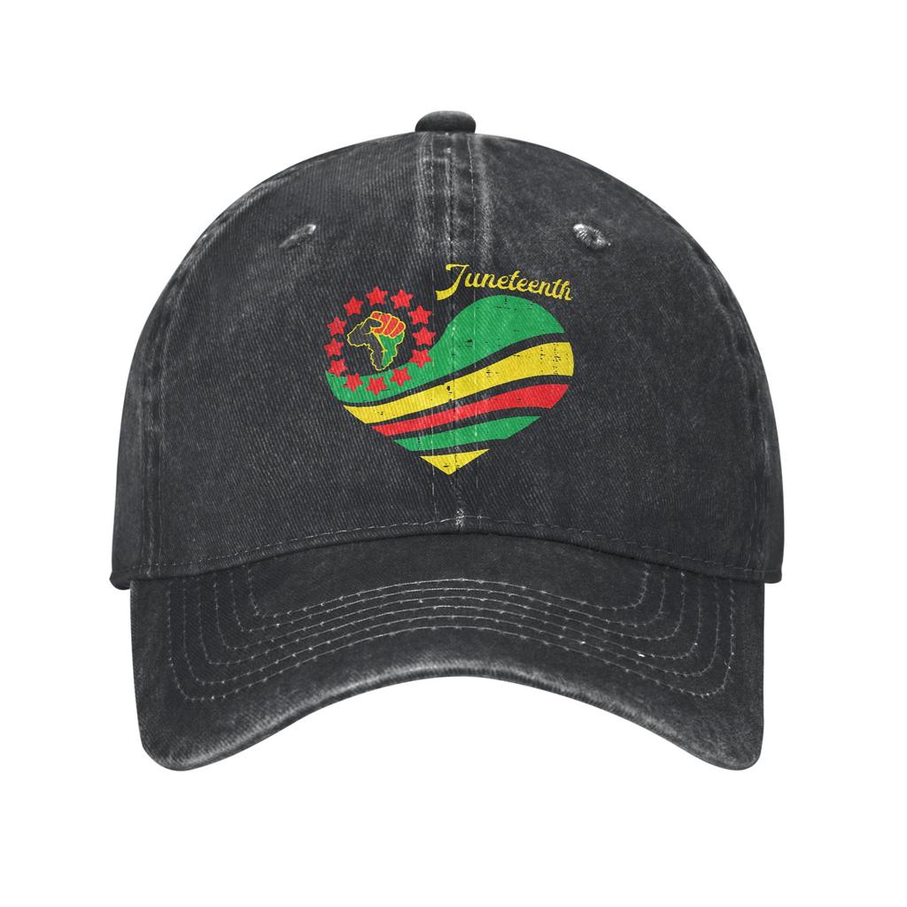 Juneteenth Black History Baseball Caps Vintage Distressed Denim Headwear Unisex Women Outdoor Activities Adjustable Caps Hat