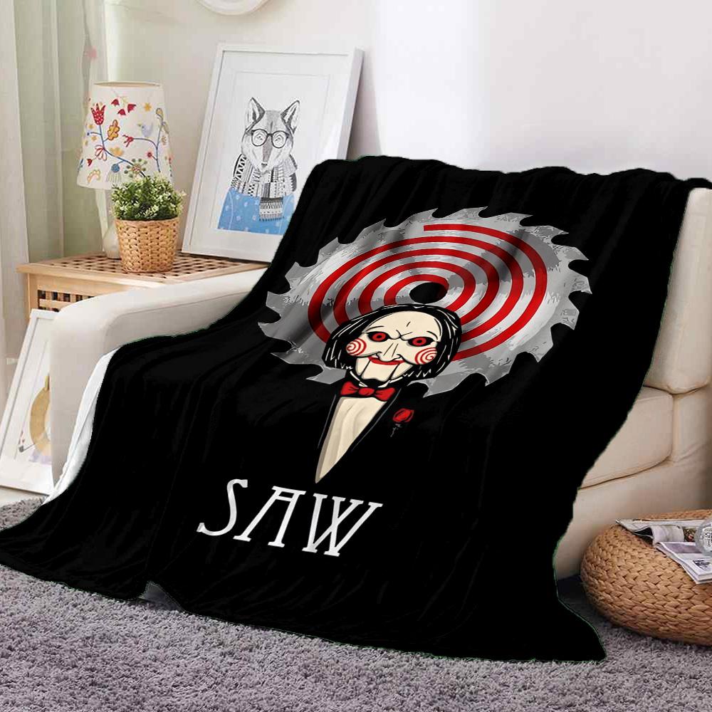 Saw Theme Flannel Blanket Throw Blanket Soft Warm Sofa Bed Camping Car home Decor Unique Christmas Gift C930163