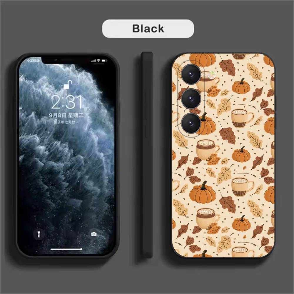 Autumn Leaves Pumpkin  Phone Case For Samsung Galaxy A52 A42 A32 A22 A12 A02S A72 A73 A51 A41 A31 A21S A71 A40 A30S A20S