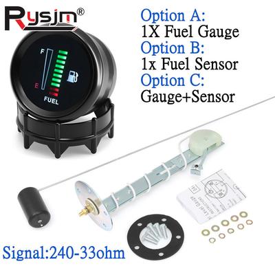 52mm Auto Kraftstoffstandsanzeige 240-33ohm Kraftstoff Schwimmer Sensor Öltank Geber Elektronisches Display Universell für LKW Automobilanzeige