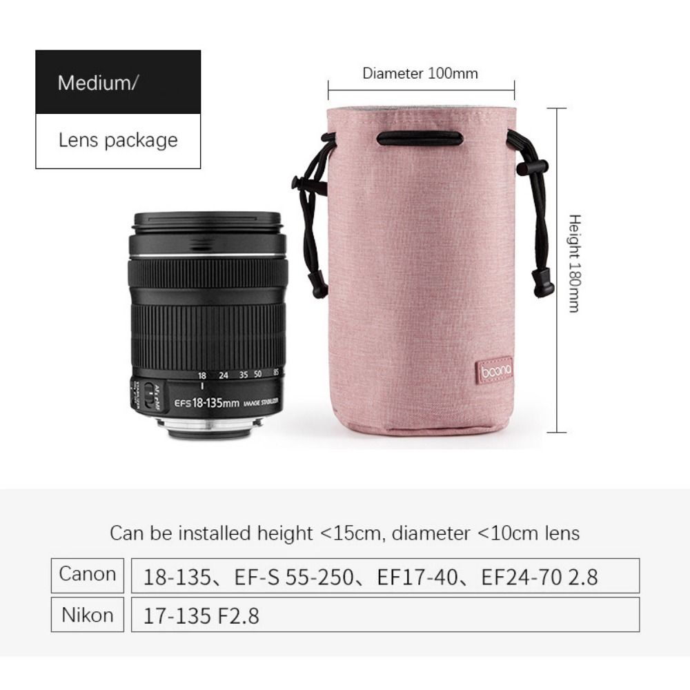 Adjustable Strap Camera Storage Bag Dustproof Velvet Lining DSLR Drawstring Bag Inner Bag Waterproof Lens Protective Case