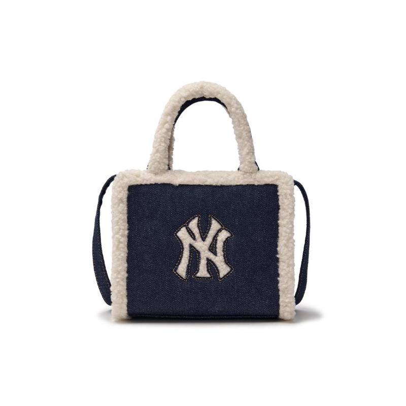 

MLB Sherpa Tote Bag, Crossbody Bag, Shoulder Bag, Shopping Bag, Handbag Regular Unisex Dark Marine Blue Casual Basic Set (Bag)