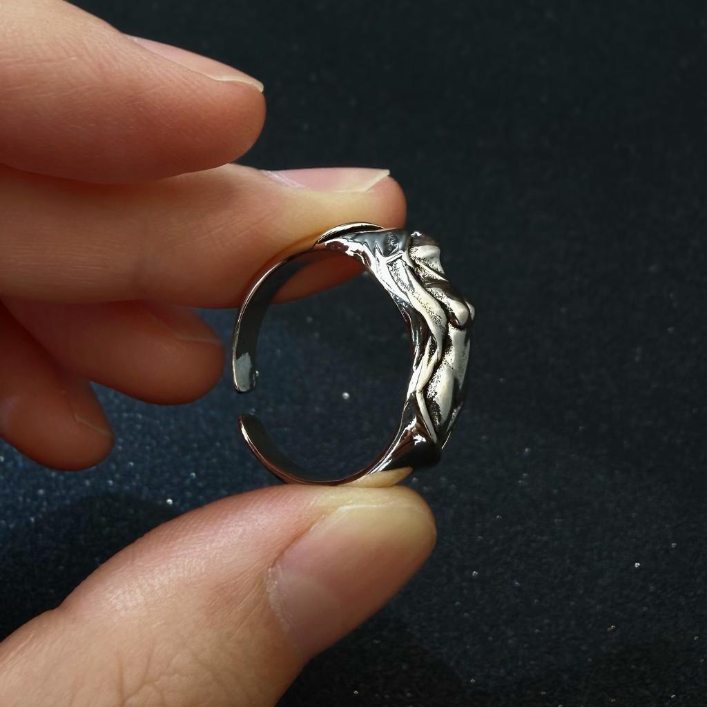 Retro The Nude Body Adjustable Open Ring For Men Punk Gothic Edgy Hiphop Copper Bold Statement Vintage Accessories Gift