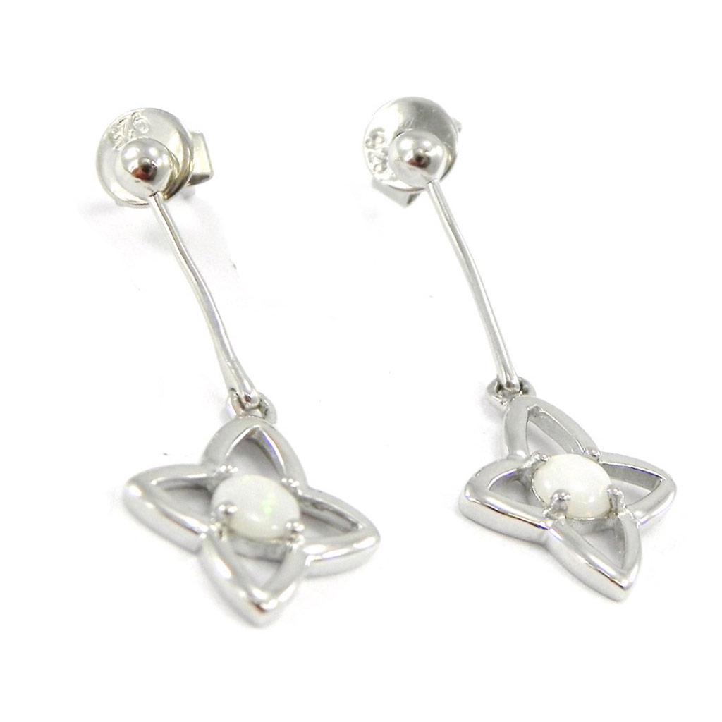 Les Trésors De Lily [G8702] - Silver Earrings 'Goddess Opal' Silver White (rhodium-plated) - 12x30 Mm