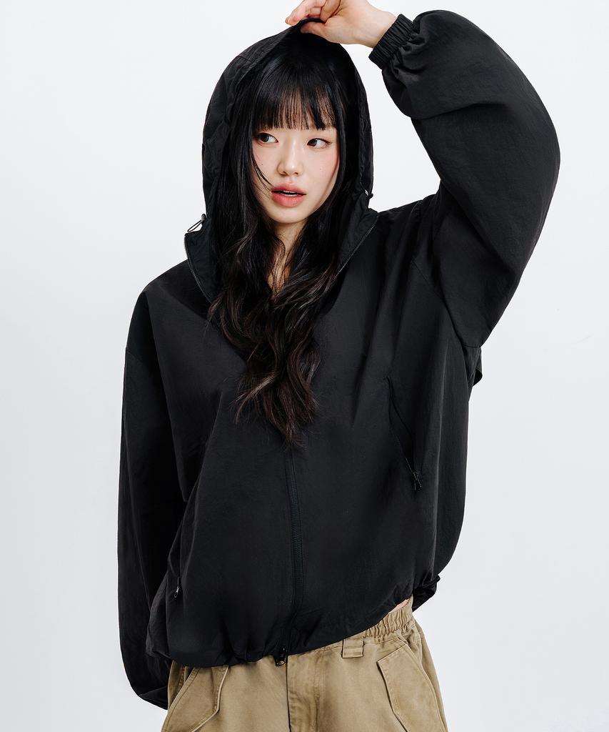 Lemain Second 2-Way Hooded Windbreaker Jacket [Black]
