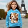 Girl Clothes Hoodies Long Sleeve Cartoon Kawaii Cat 3D Autumn Kids Clothes Fashion Casual Tops Outdoor Girl Children's Clothing