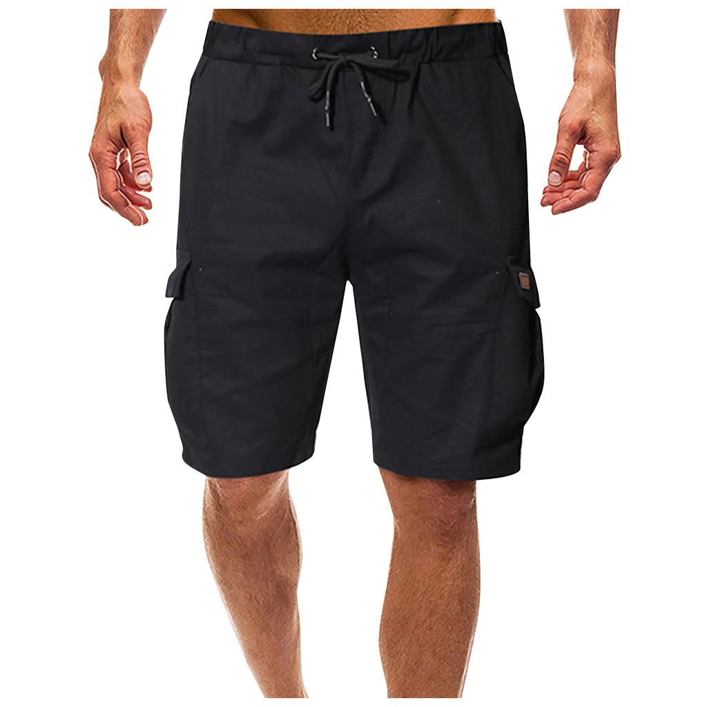 Men Summer Fashion Casual Solid Basic Loose Quick-drying Shorts Beach Pants