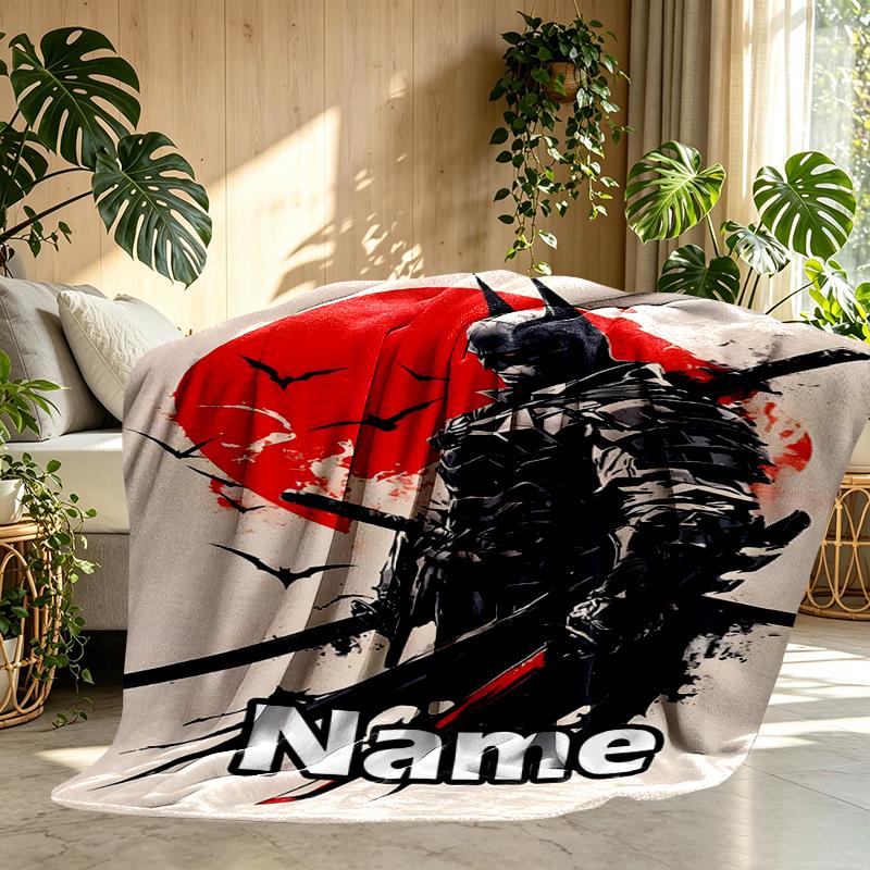 Custom Name Personalized Batman Print Blanket, Home Decor, Bedroom, Sofa, Camping, Couch, Gifts for Birthday Christmas