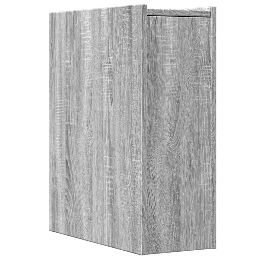 Narrow Bathroom Cabinet with Casters Gray Sonoma Particleboard