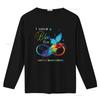 I Wear Blue for Autism Awareness Month Kids T Shirt vintage Washed Top For Everyday Wear designer clothes Versatile Slightly
