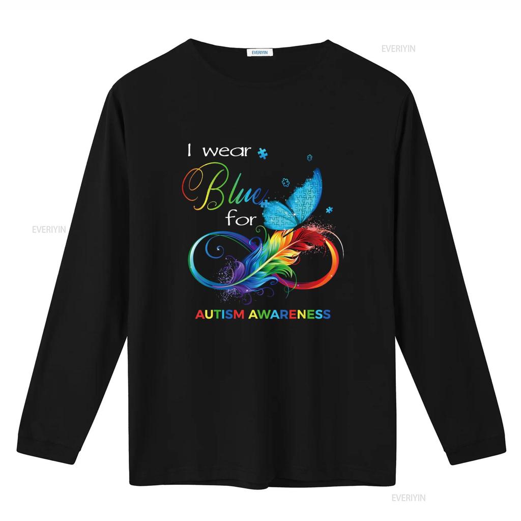I Wear Blue for Autism Awareness Month Kids T Shirt vintage Washed Top For Everyday Wear designer clothes Versatile Slightly