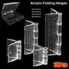 10Pcs New Transparent Folding Hinge Clear Foldable Door Hinges 270 Degree Acrylic Furniture Hardware DIY Cabinet Door Box