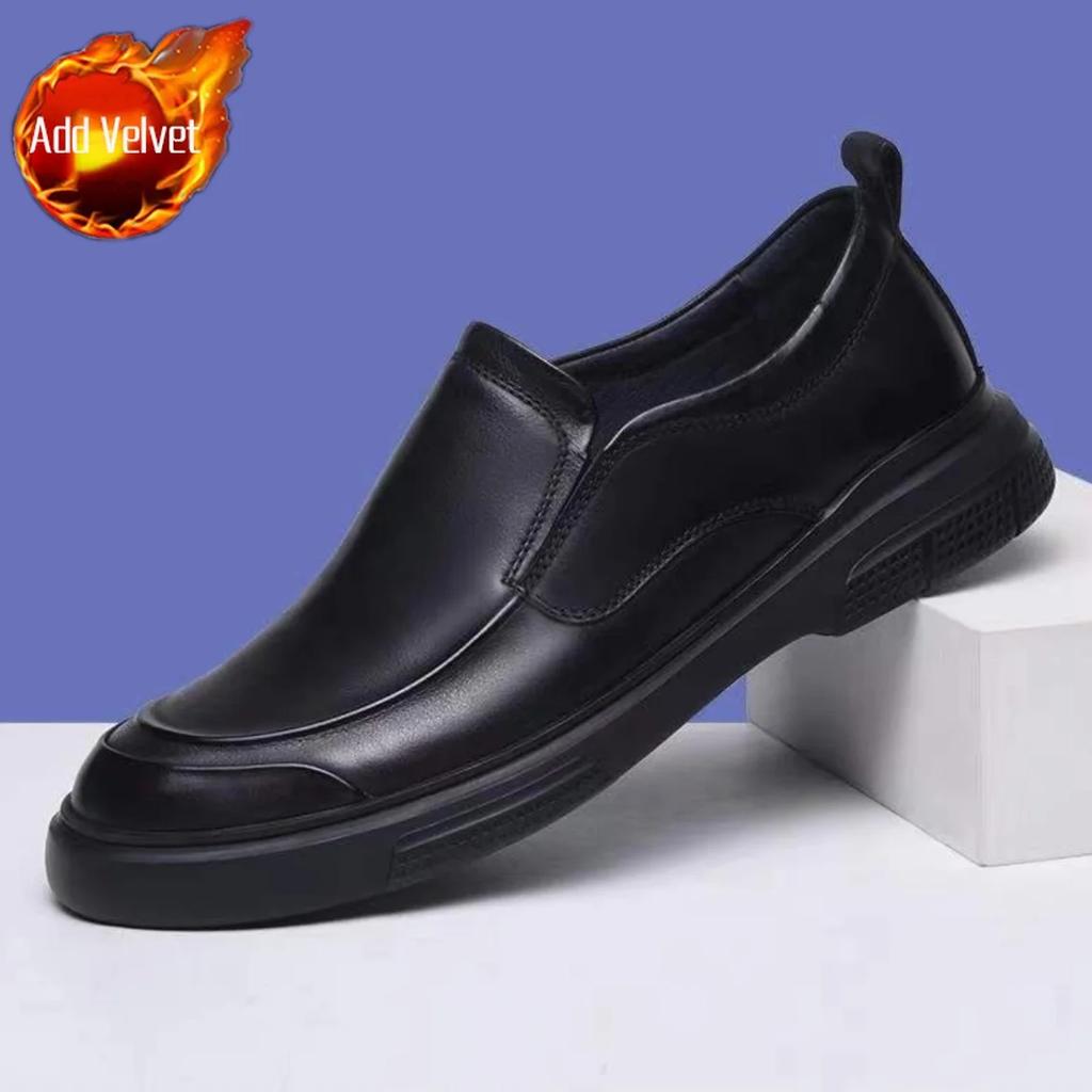 Fashion Leather Loafers Shoes For Men Velvet Warm Cheap Clearance Comfortable Man Casual Shoe In Promotion Footwear Offer Fashion 2025