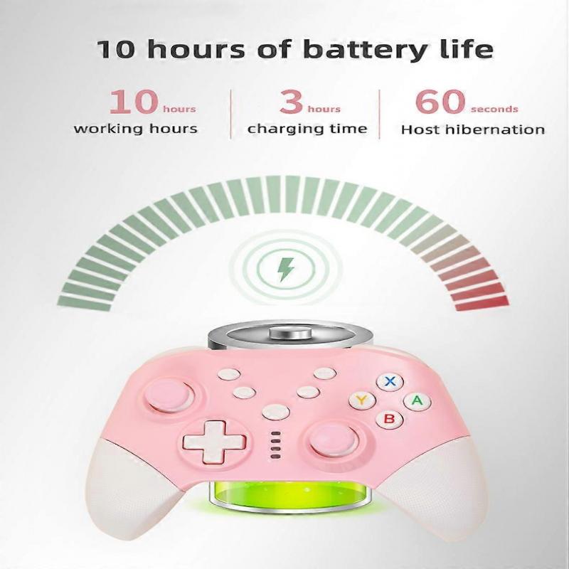 Gamepad Switch Pro podporuje konzoli Switch s duální motorovou vibrací Herní ovladač podporuje PC win10(Růžový)