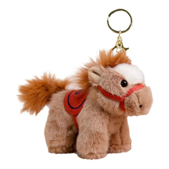 Pony Plush Keychain Year of The Horse Plush Mascot Soft Stuffed Animal Cute Backpack Charm New Year Decoration