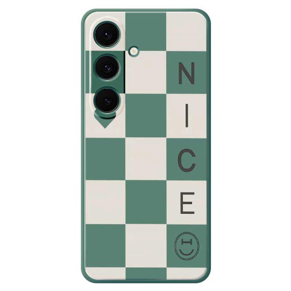 For Samsung Galaxy S25+ Case Grids Pattern Printing Straight Edge TPU Phone Back Cover