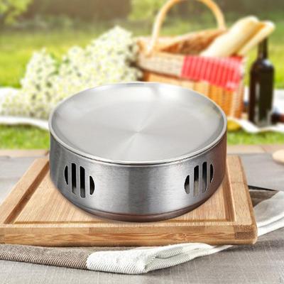 Alkohol Kochtopf Grillplatte, Tragbarer Koreanischer Minikocher Edelstahl Speisenwärmer für
