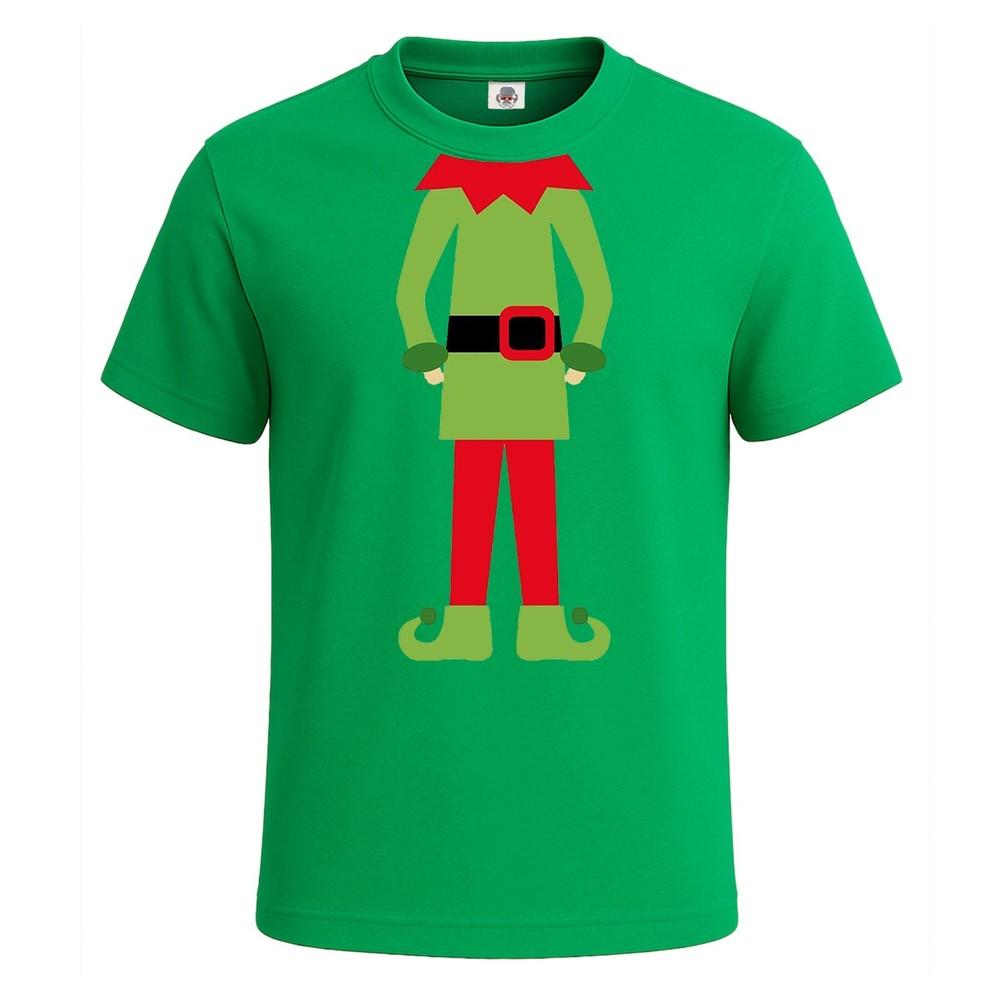 Christmas elf costume xmas santas elf mens t shirt joke gift funny tee top 2XL