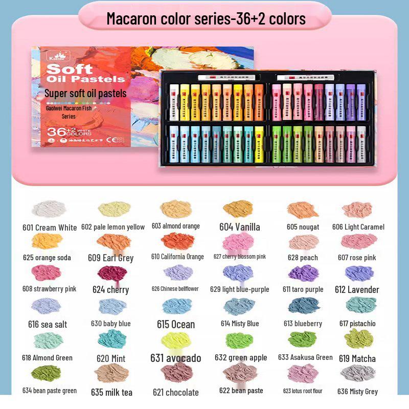 Gaole Super Soft Oil Pastels - Heavy, Iridescent Sticks for Kids: Available In 12, 24, or 36 Colors