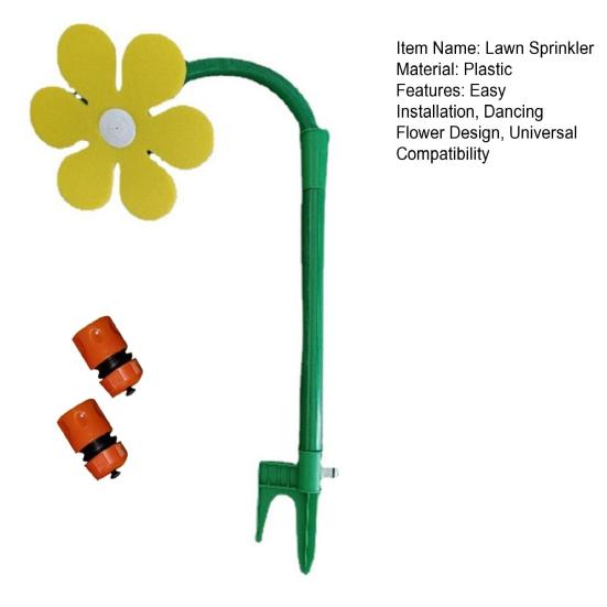Dancing Flower Lawn Sprinkler Ground Insert Crazy Daisy Sprinkler Funny 360-Degree Rotating Sun Flower Garden Sprinkler for Yard Watering Dogs