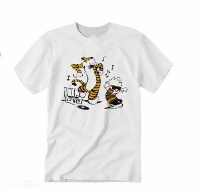 80S Calvin And Hobbes T Shirt Unisex Short Sleeve Tee White S-5XL KN247 Unisex T-Shirt
