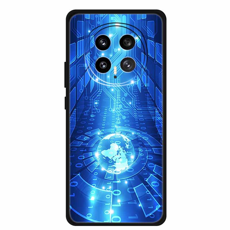 Mobile Phone Protective Case For Honor Magic8 5G Floral Painted Soft Black Silicone Back Cover For Honor Magic 8 2025 Case Funda